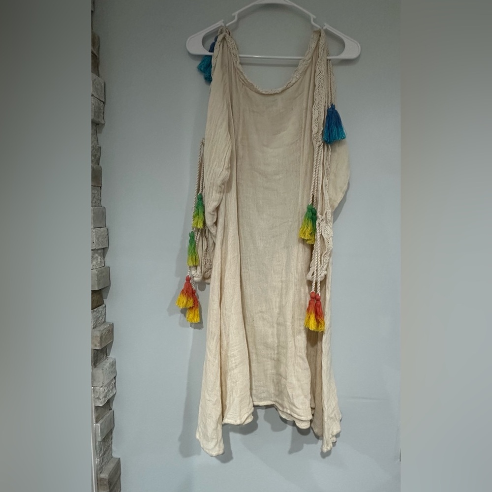 Jen’s Pirate Booty Boho Tassel Dress XS – 100% Cotton – Made in Mexico - Picture 2 of 14